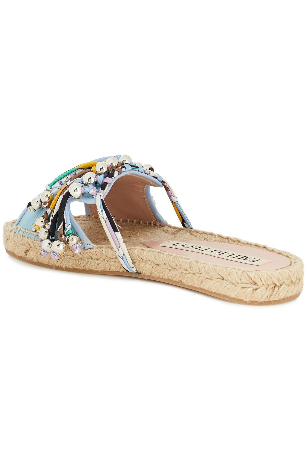 PUCCI Embellished cutout grosgrain slides