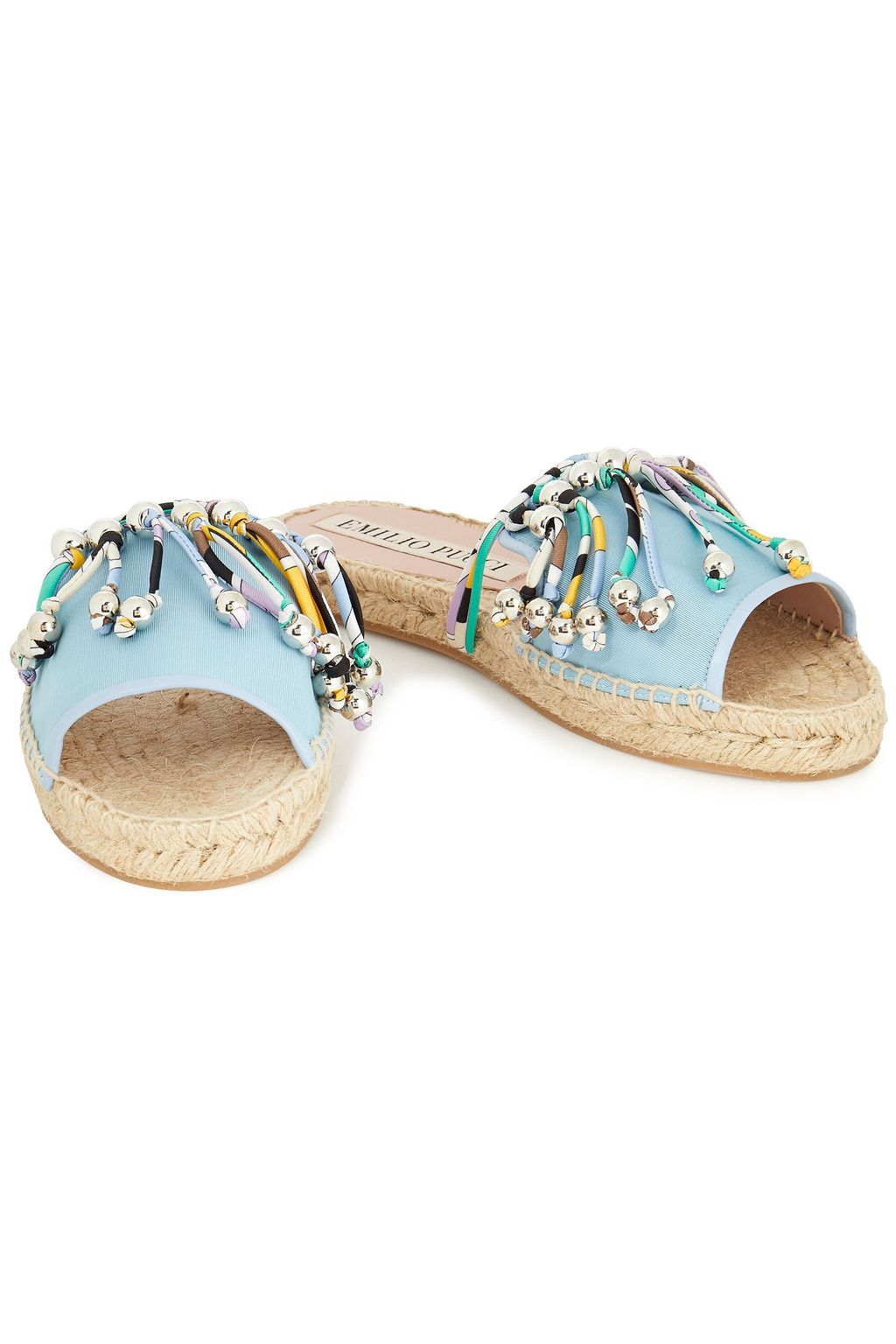 PUCCI Embellished cutout grosgrain slides