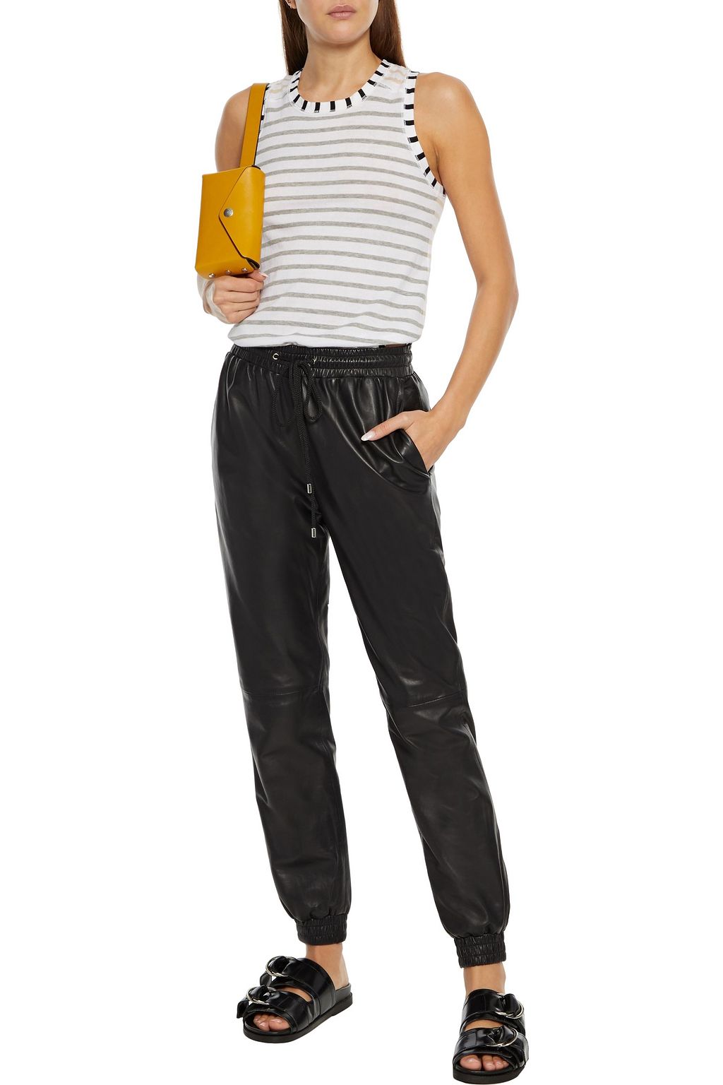 COTTON BY AUTUMN CASHMERE Striped cotton-jersey tank