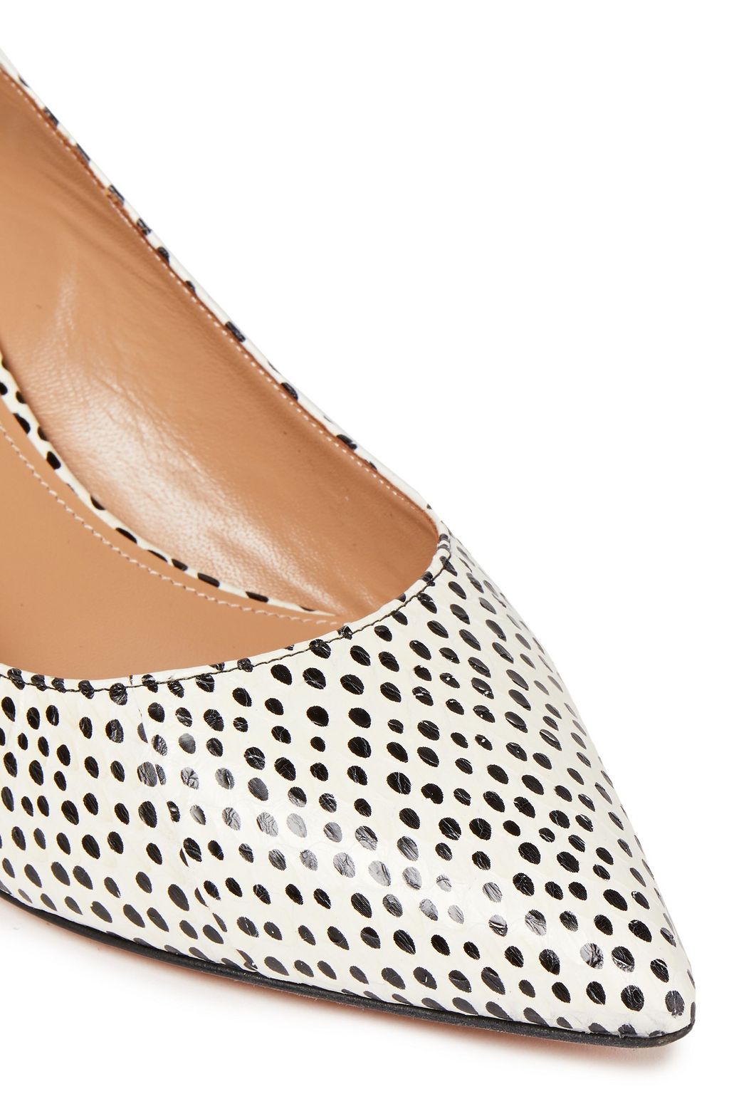 AQUAZZURA Forever Marilyn cutout printed elaphe pumps