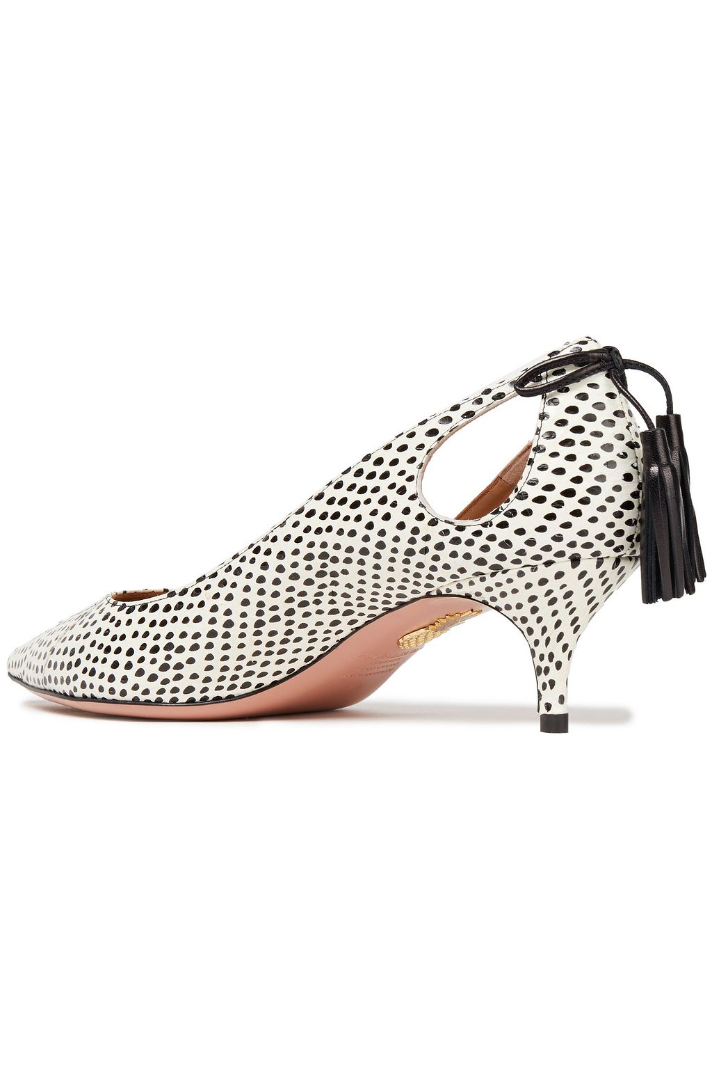 AQUAZZURA Forever Marilyn cutout printed elaphe pumps