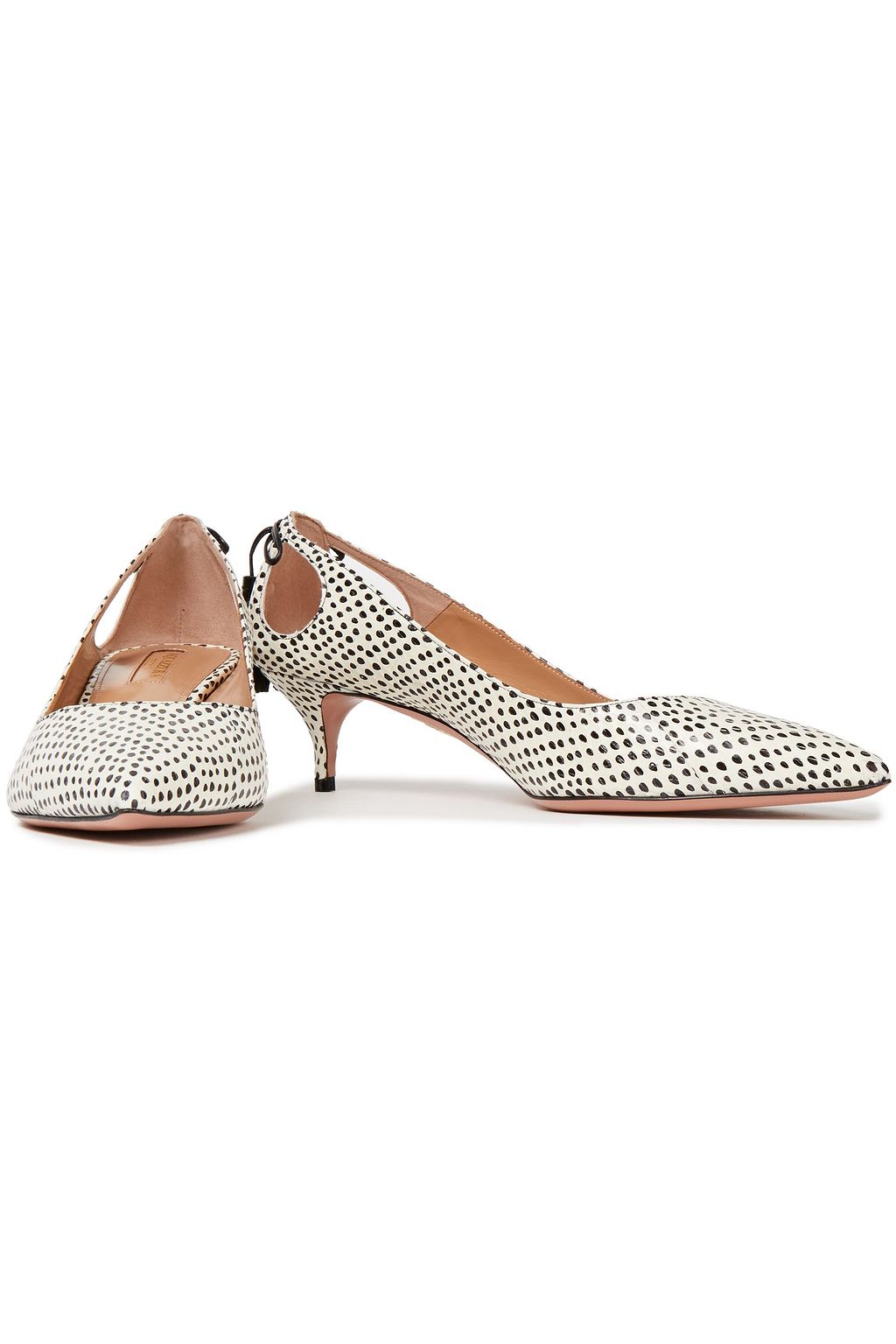 AQUAZZURA Forever Marilyn cutout printed elaphe pumps