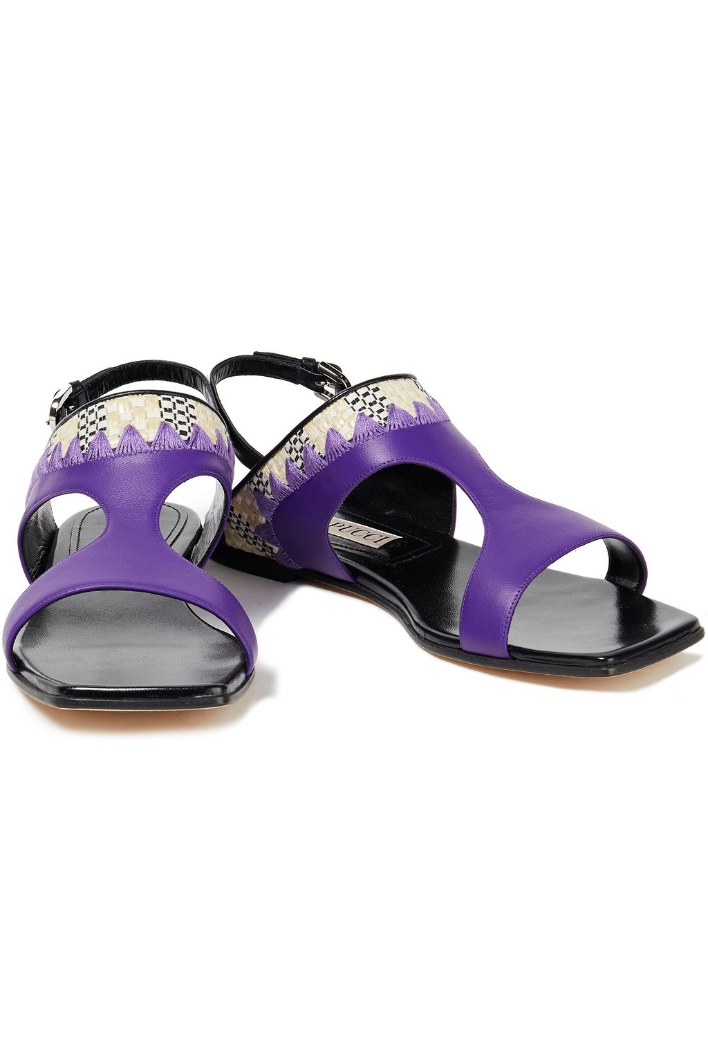 PUCCI Embroidered leather slingback sandals