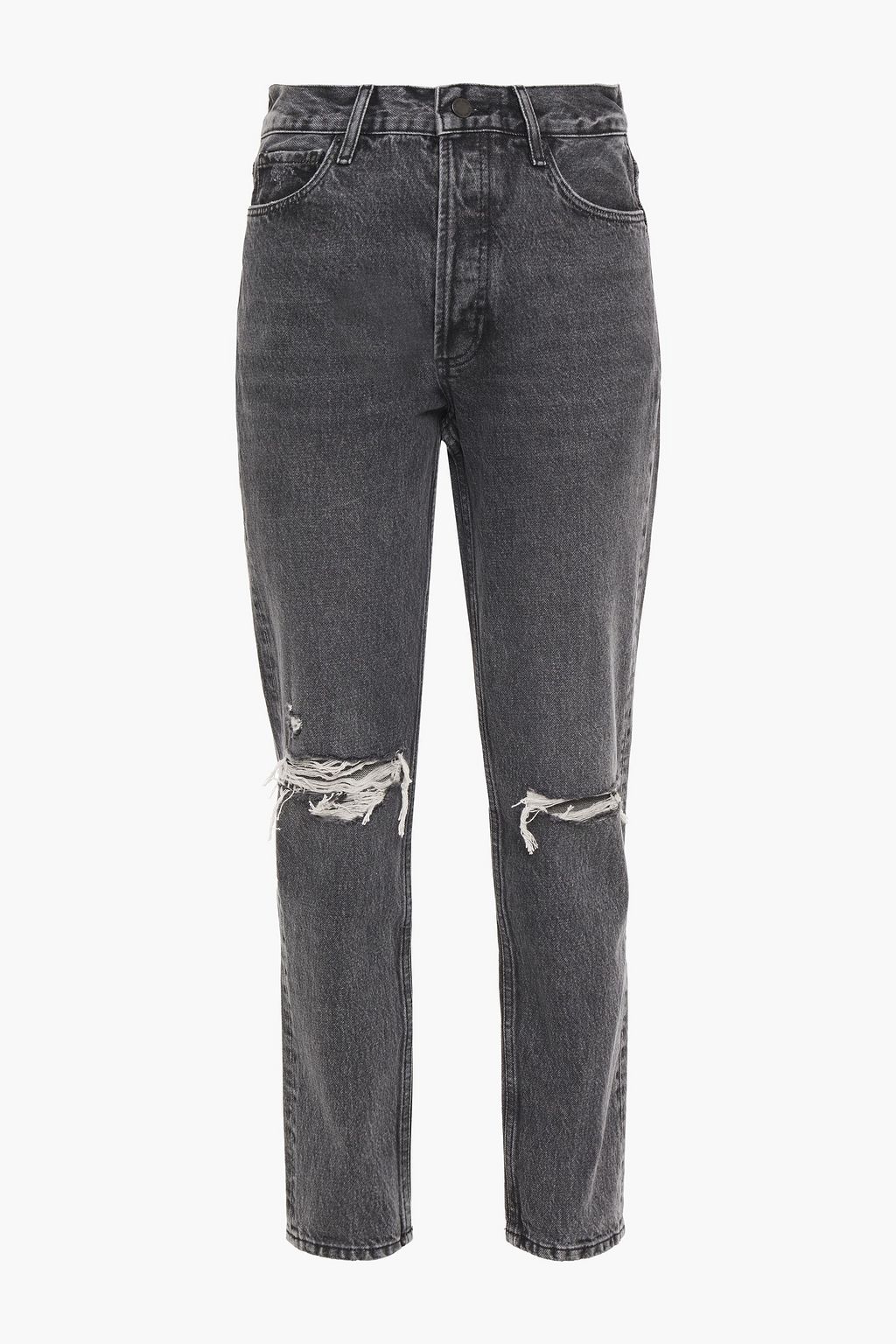 Dark gray Brenda cropped distressed high-rise slim-leg jeans | Sale up to  70% off | THE OUTNET | ANINE BING | THE OUTNET
