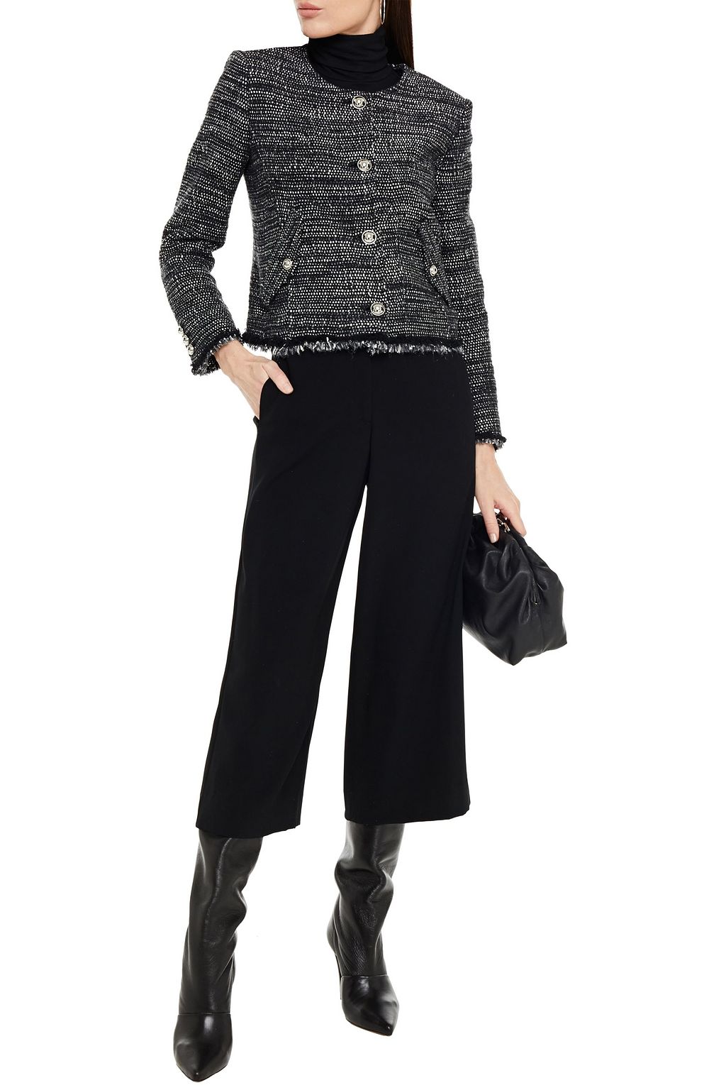 IRO Shakes frayed metallic tweed jacket