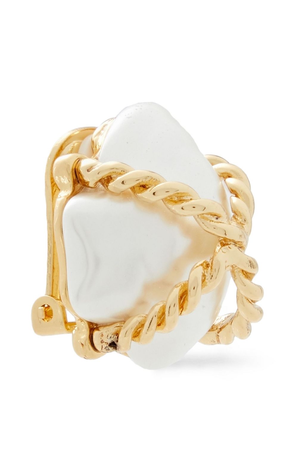 KENNETH JAY LANE Gold-tone faux pearl clip earrings