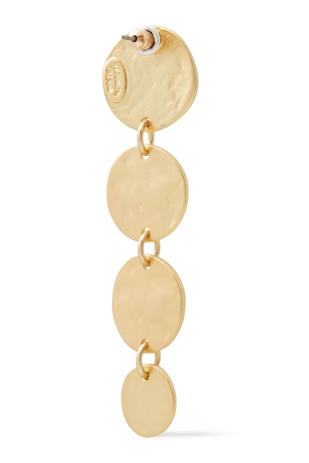KENNETH JAY LANE Hammered gold-tone earrings