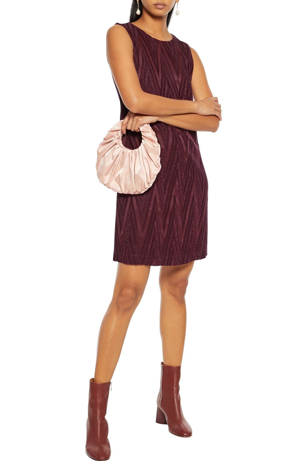 M MISSONI Metallic crochet-knit mini dress