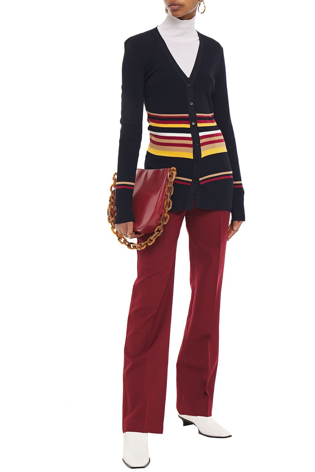 VICTORIA BECKHAM Intarsia-knit cardigan