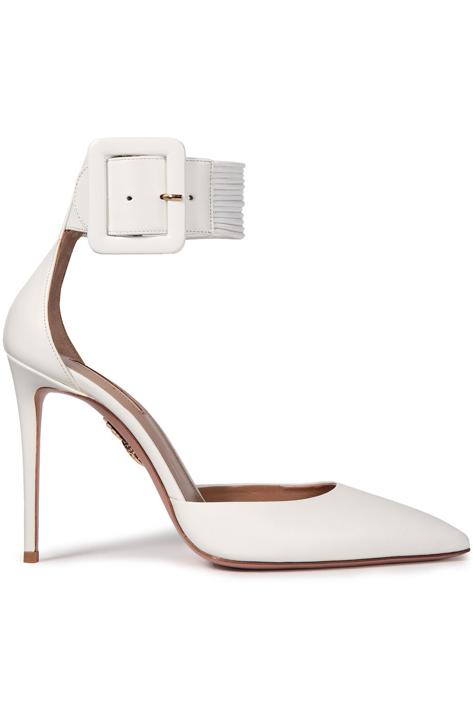 Aquazzura Woman Casablanca 105 Leather Pumps White Size 40.5