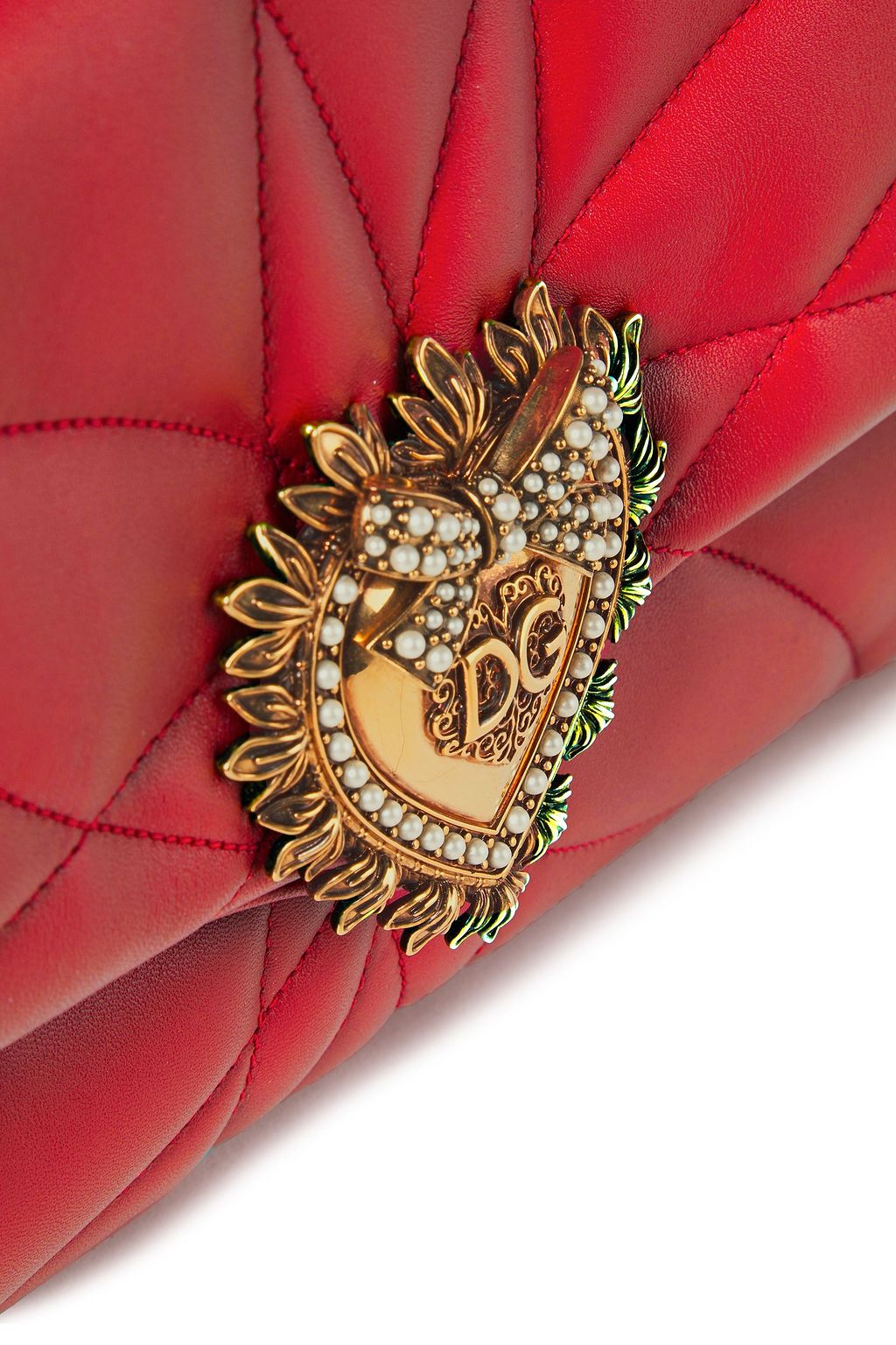 DOLCE&GABBANA Devotion large embellished quilted leather shoulder bag