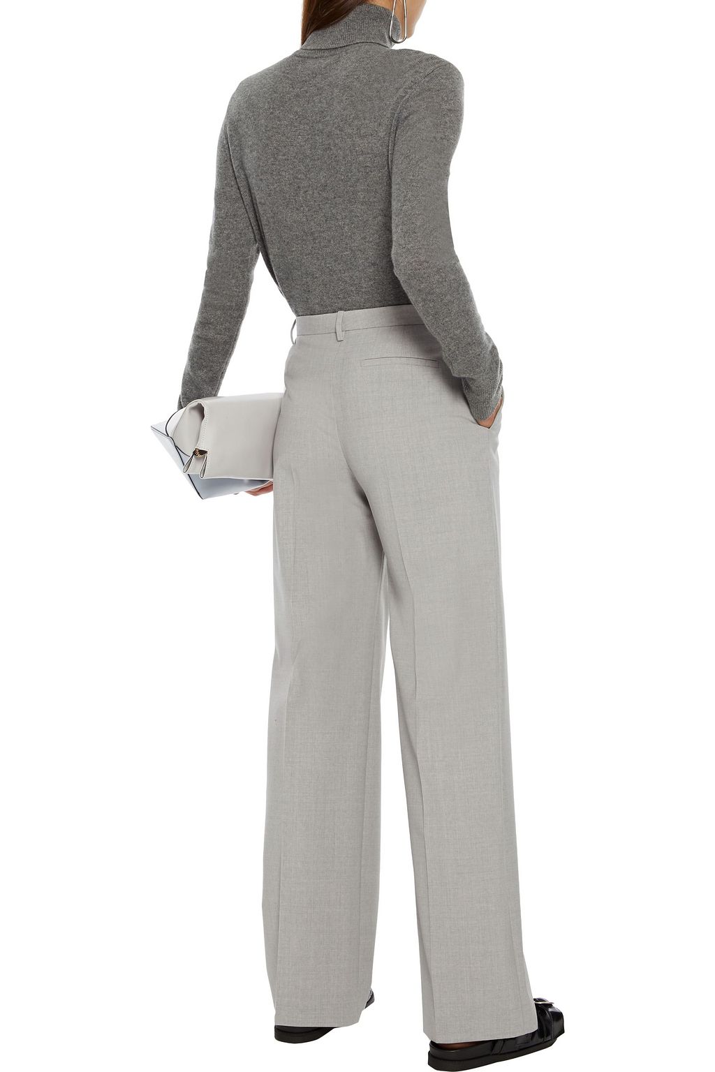 Foiled Mélange Knit Wide Leg Pants main image 0
