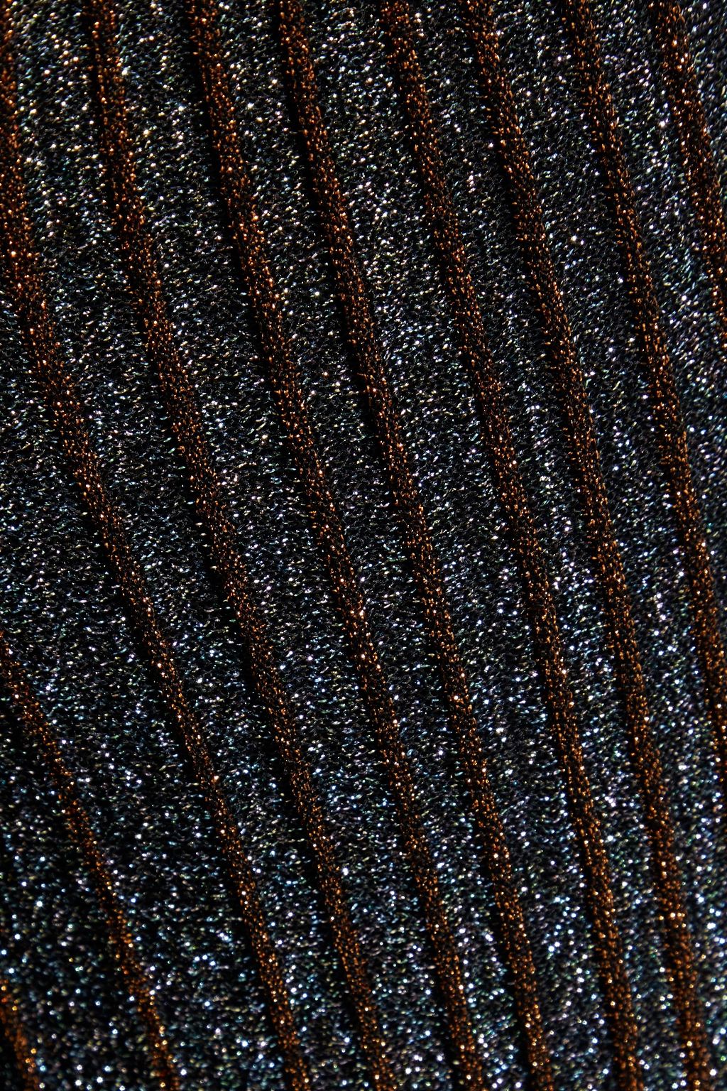 M MISSONI Pleated metallic crochet-knit flared pants