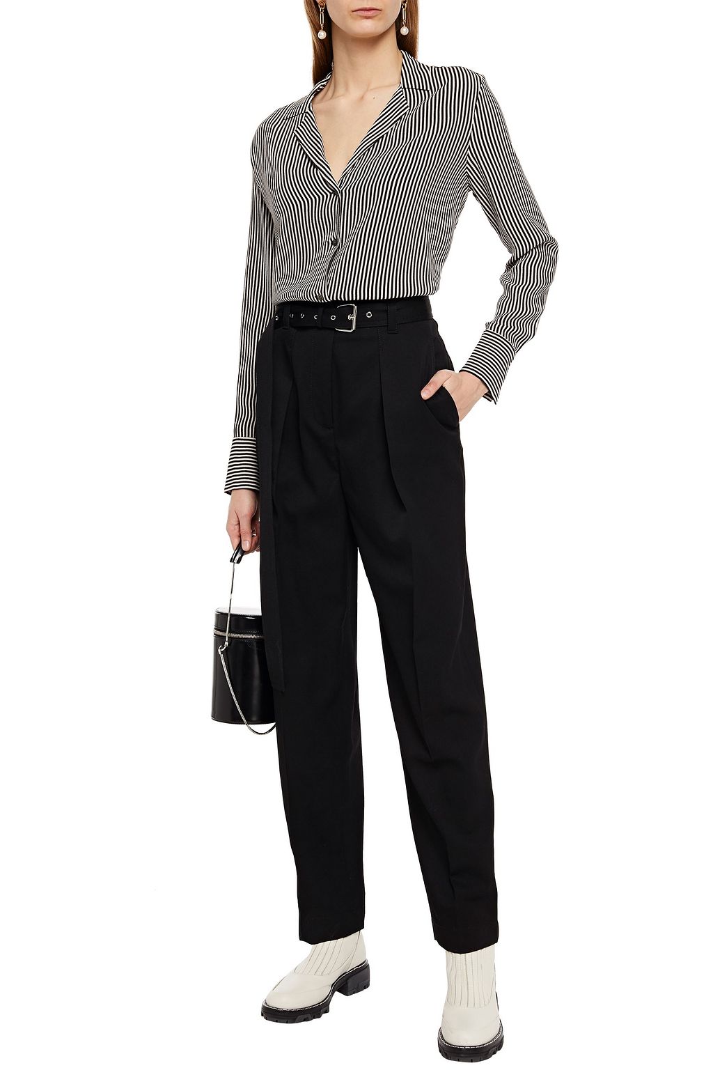 JW ANDERSON Belted wool-twill tapered pants