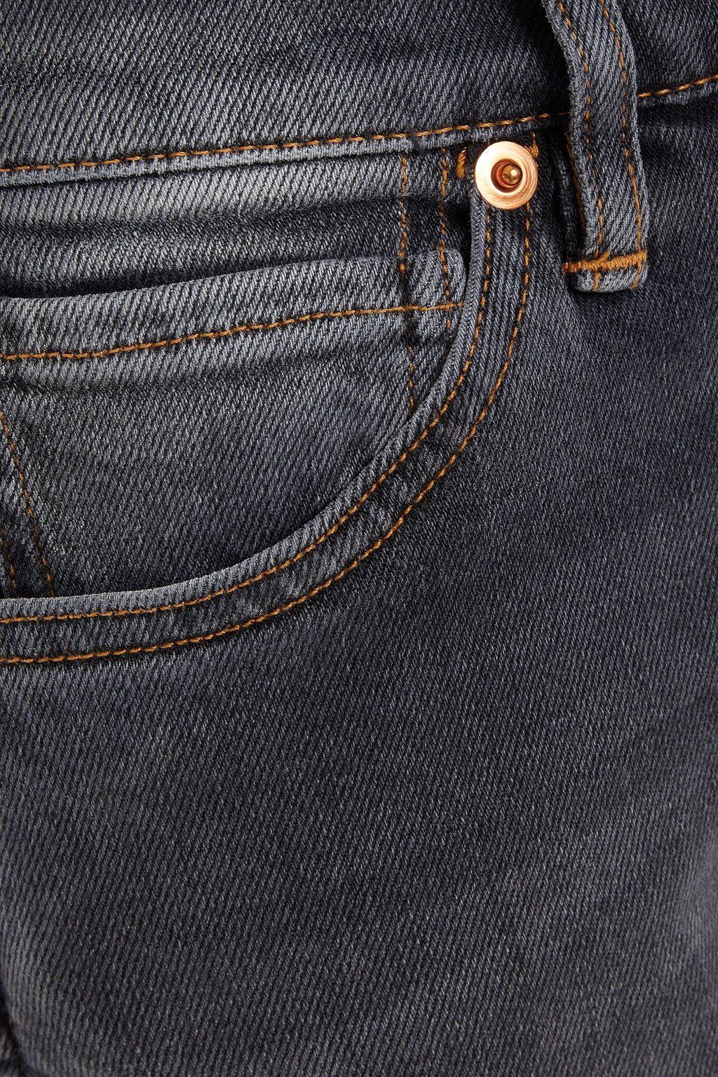 3X1 NYC Cropped faded high-rise straight-leg jeans