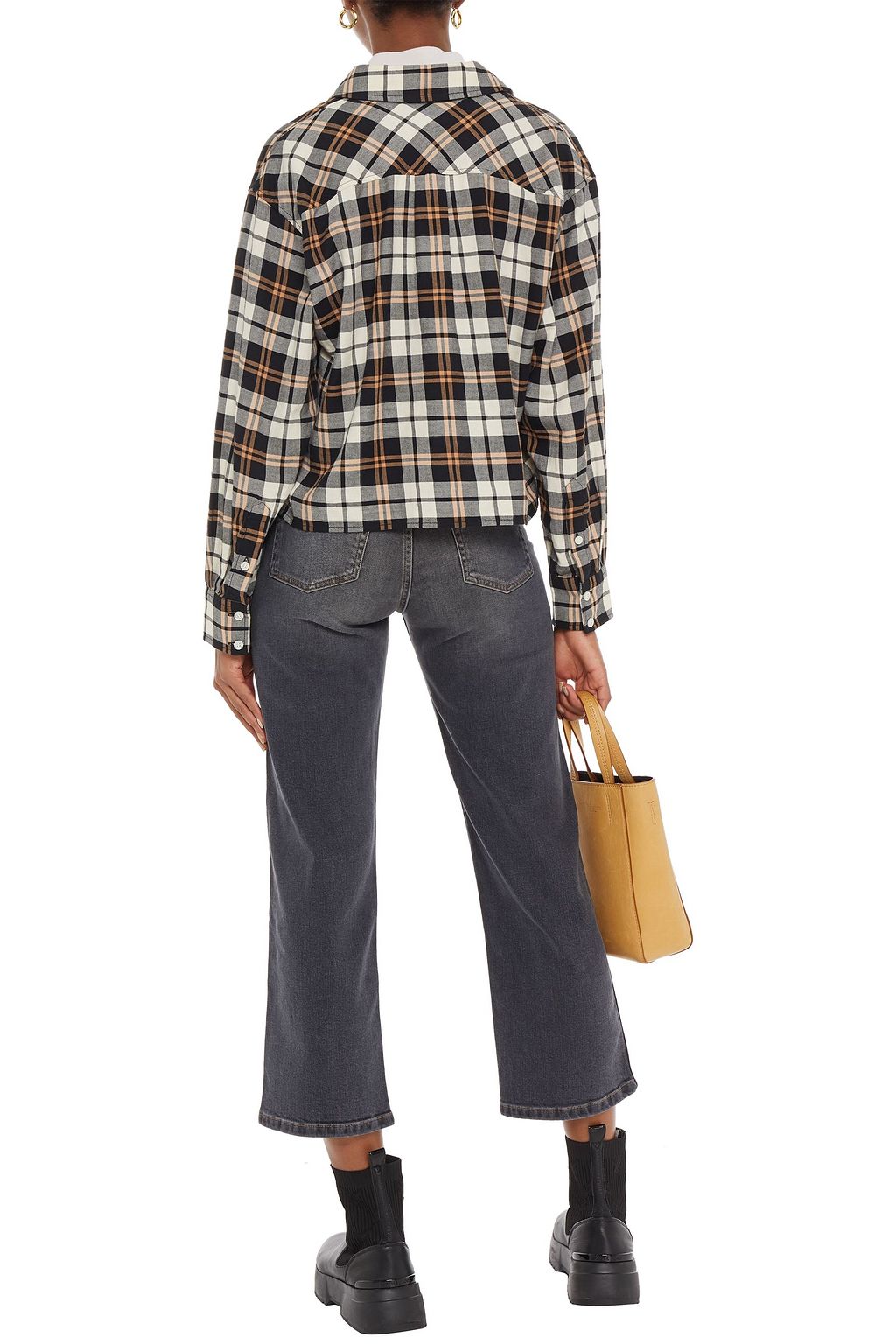 3X1 NYC Cropped faded high-rise straight-leg jeans