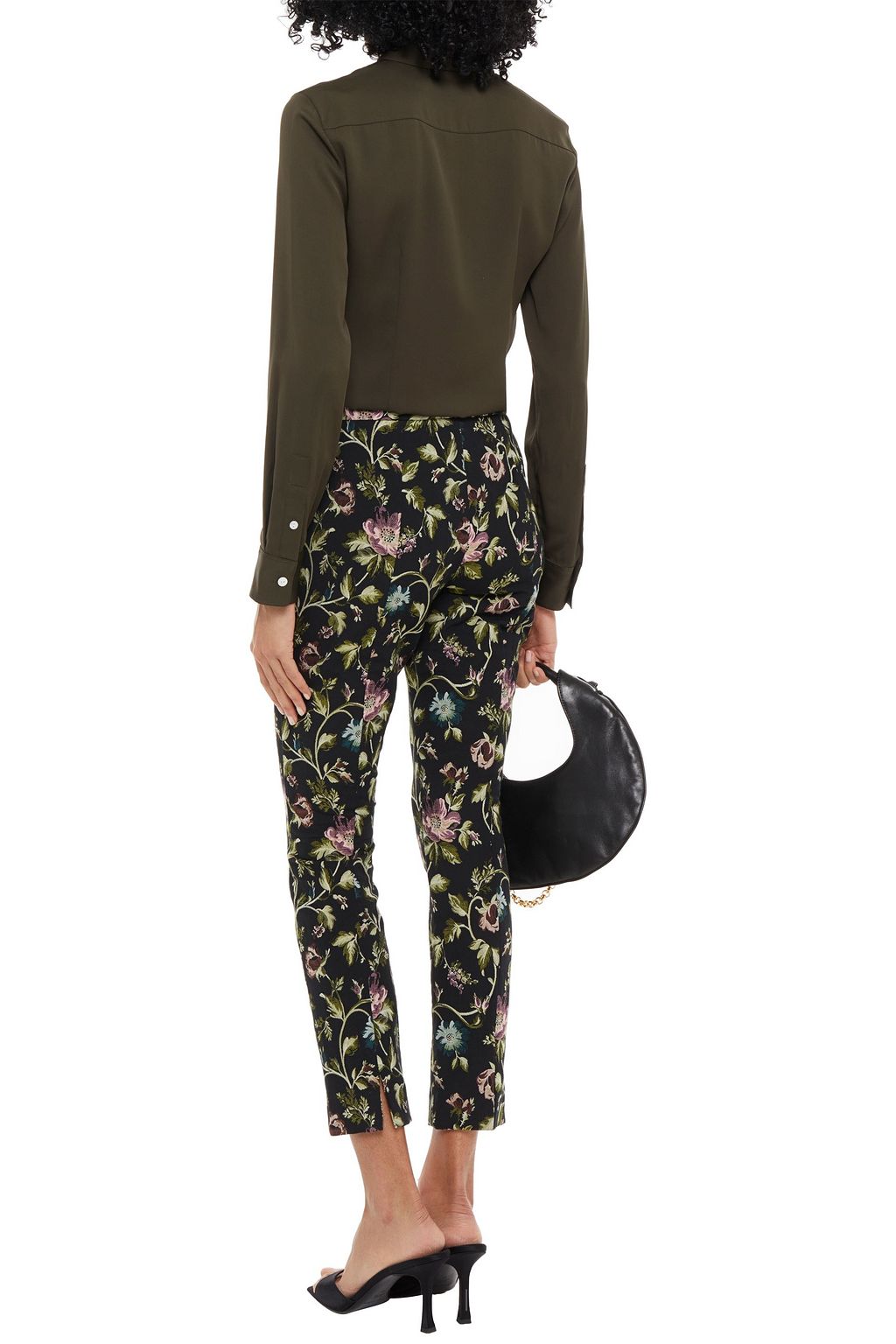ERDEM Sidney cropped cotton-blend jacquard slim-leg pants