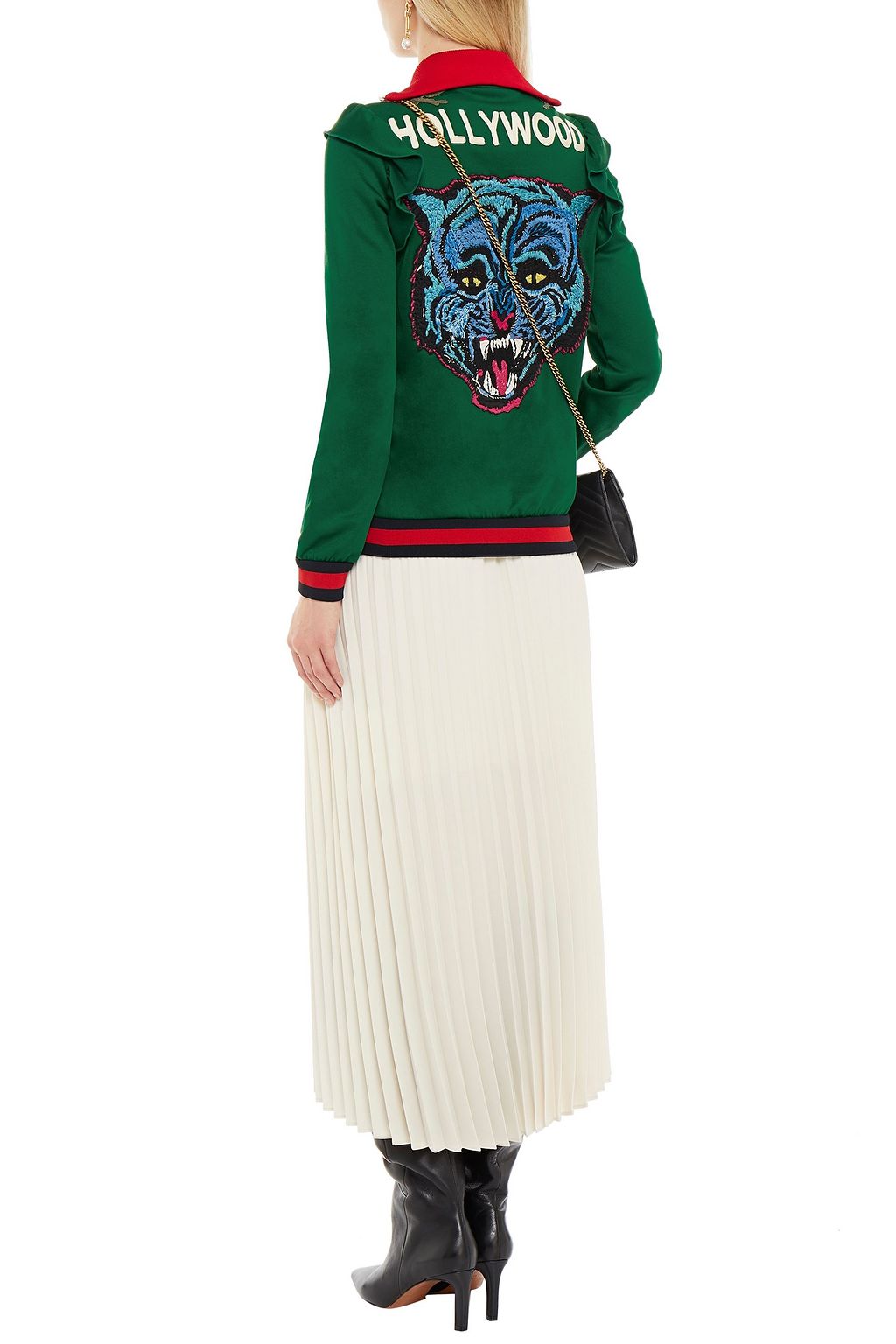 GUCCI 刺繍入り カラーブロック テックジャージー トラックジャケット