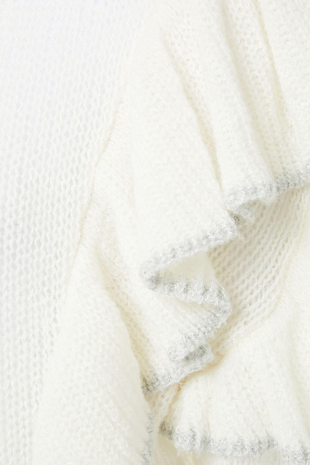 IRO Cropped ruffled knitted sweater