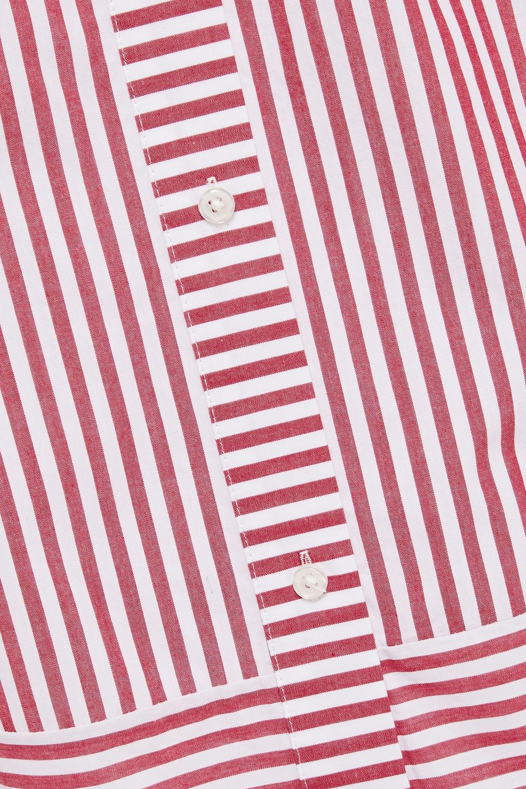 MAJE Belted striped cotton midi skirt