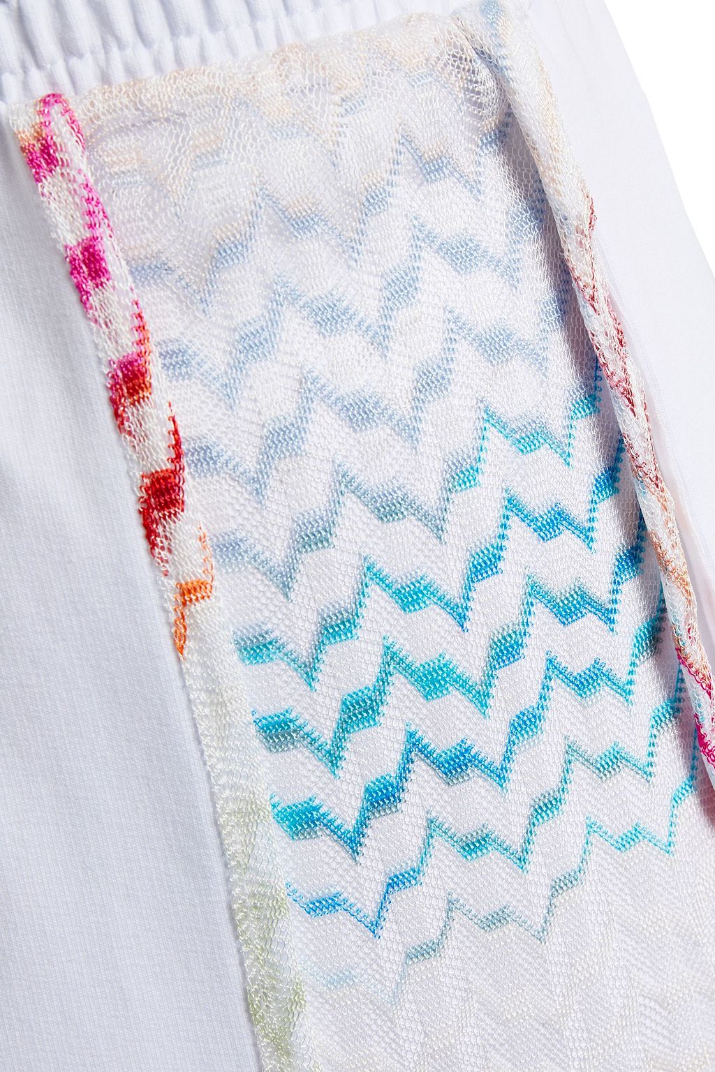 MISSONI MARE Mare crochet knit-trimmed French cotton-terry shorts