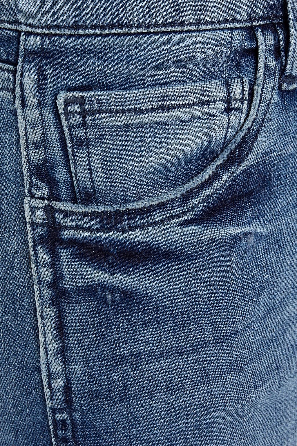 3X1 NYC Cropped frayed faded high-rise slim-leg jeans