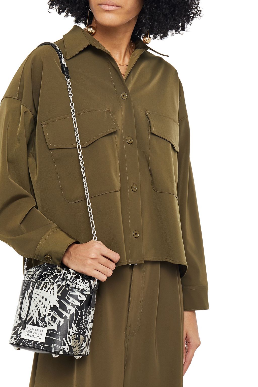 MAISON MARGIELA 5AC printed leather bucket bag