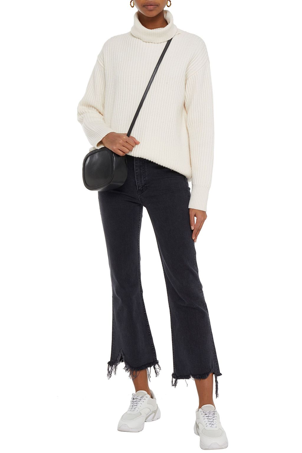 3X1 NYC Empire distressed high-rise kick-flare jeans