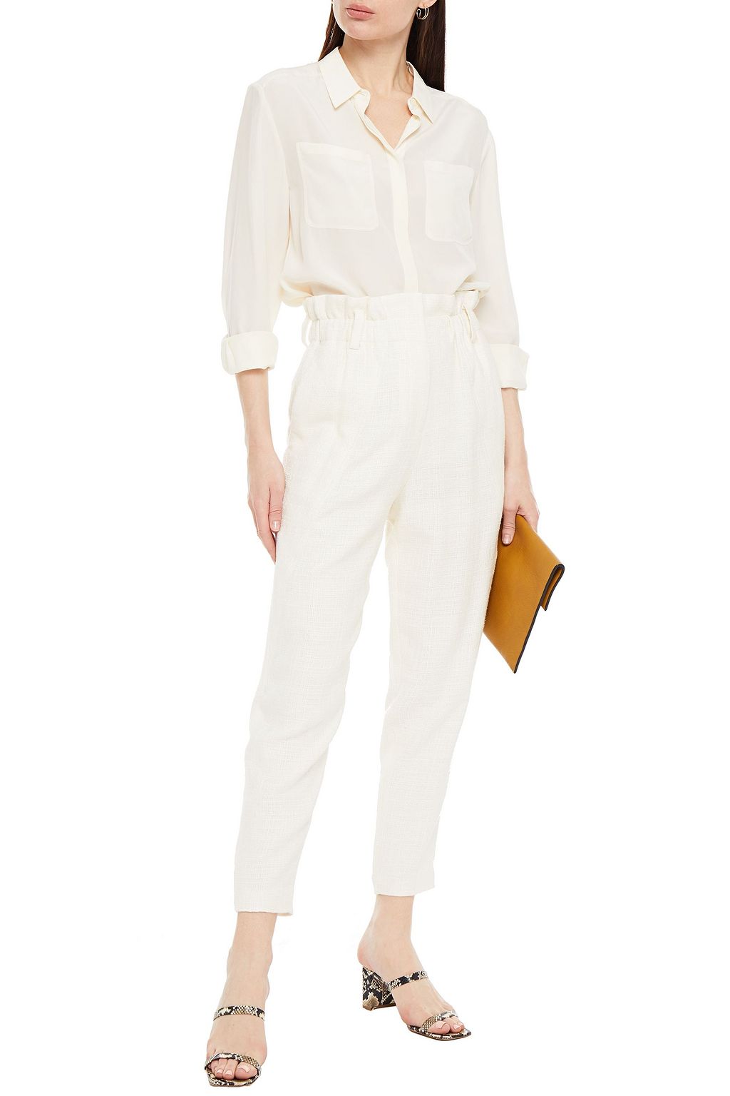 IRO Kaly gathered tweed tapered pants