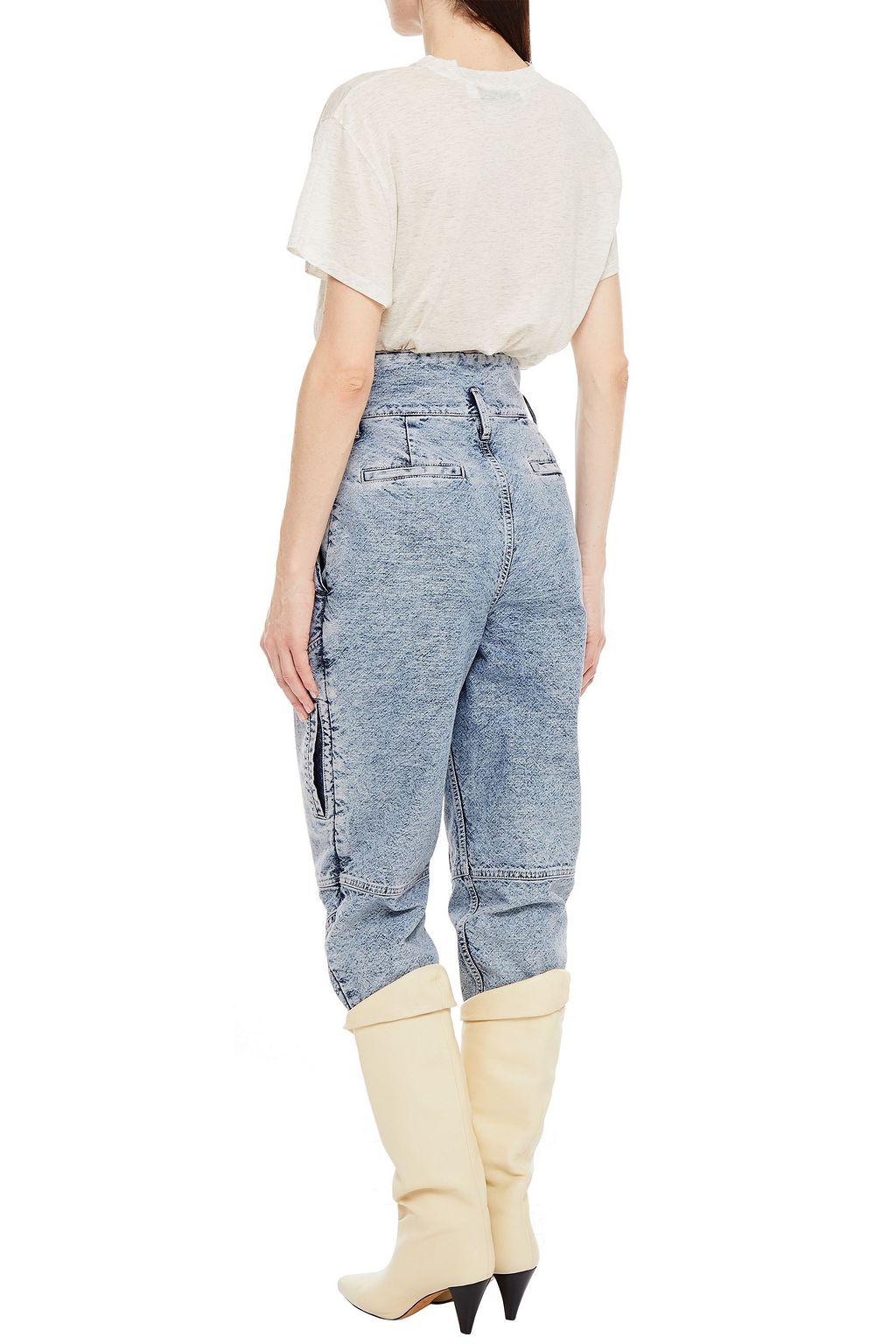 IRO Syra cropped metallic high-rise tapered jeans