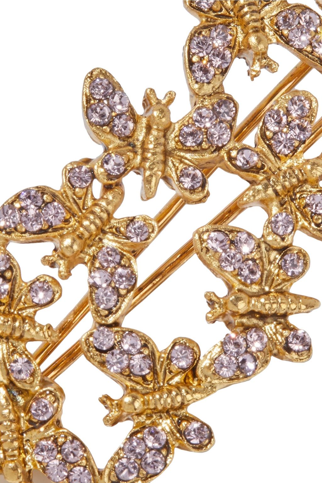 OSCAR DE LA RENTA Silver-tone crystal hair clip