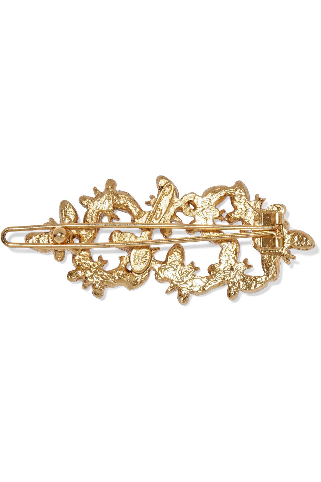OSCAR DE LA RENTA Silver-tone crystal hair clip