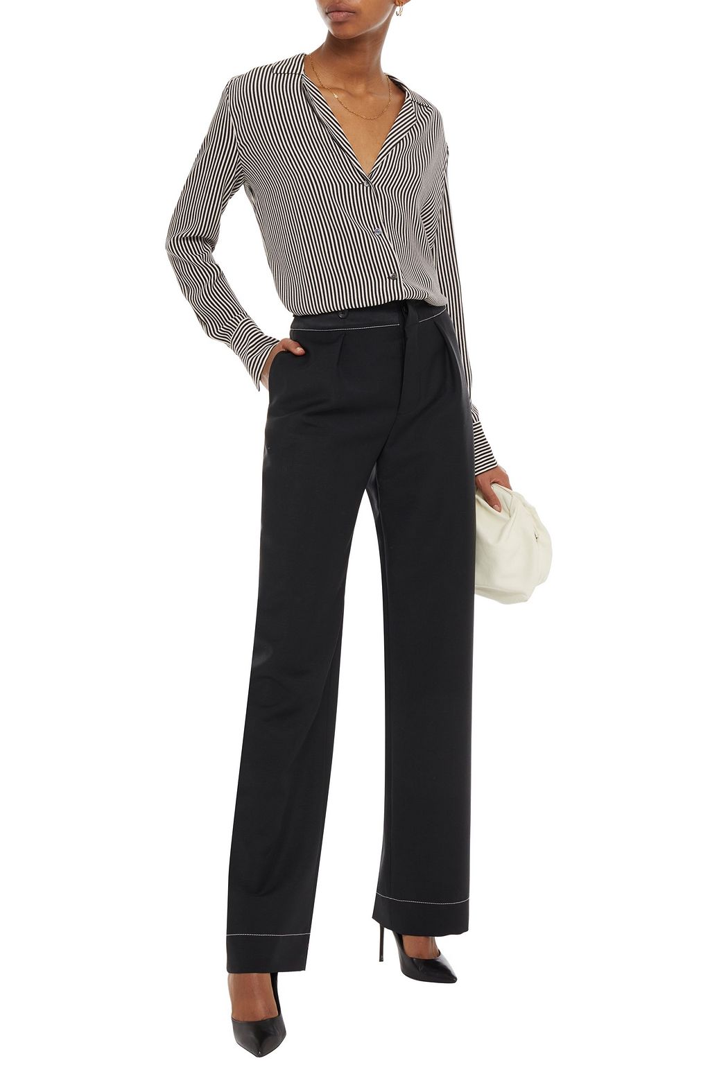 LANVIN Hose mit geradem Bein aus einer Mohair-Wollmischung
