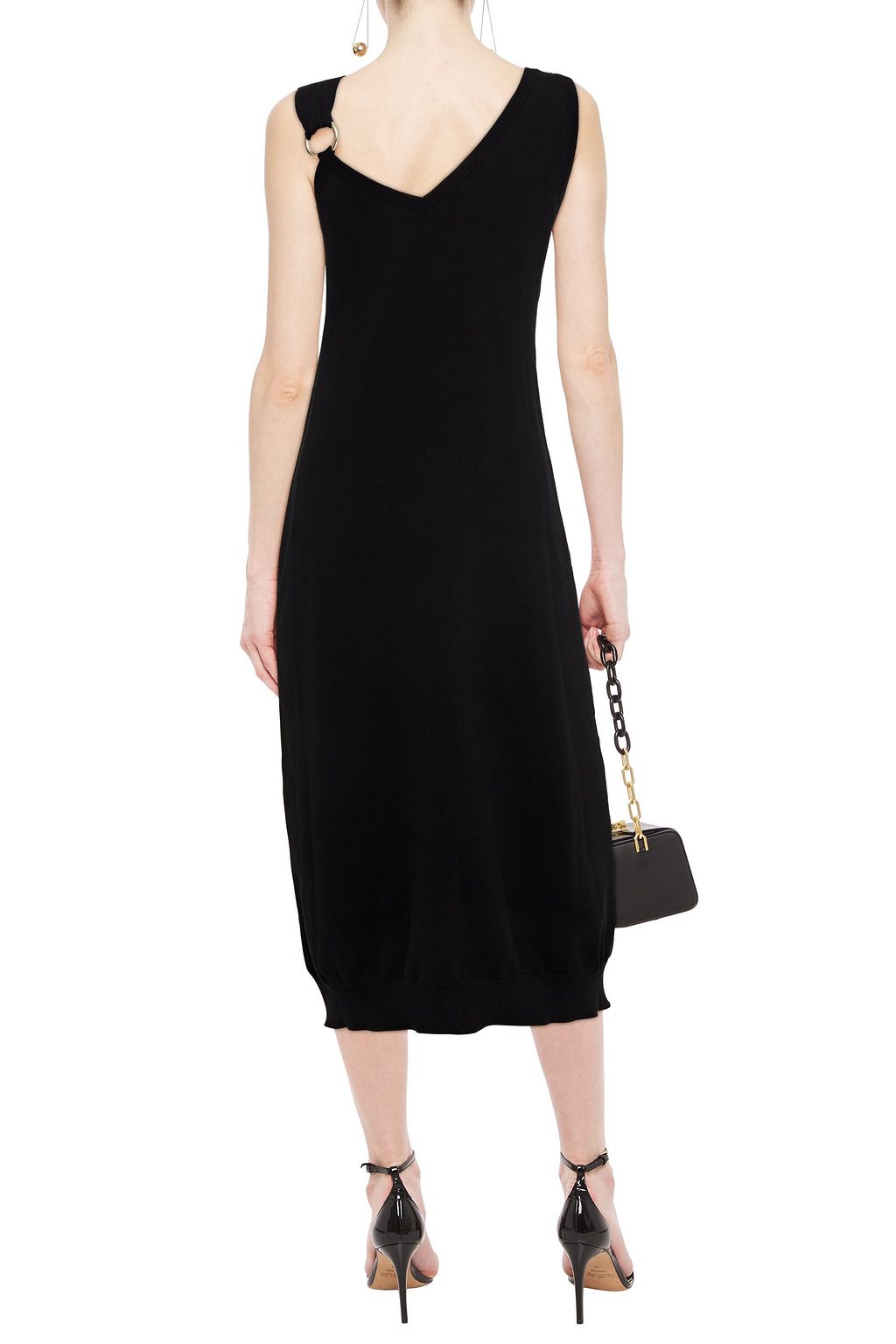 BOUTIQUE MOSCHINO Ring-embellished cotton midi dress