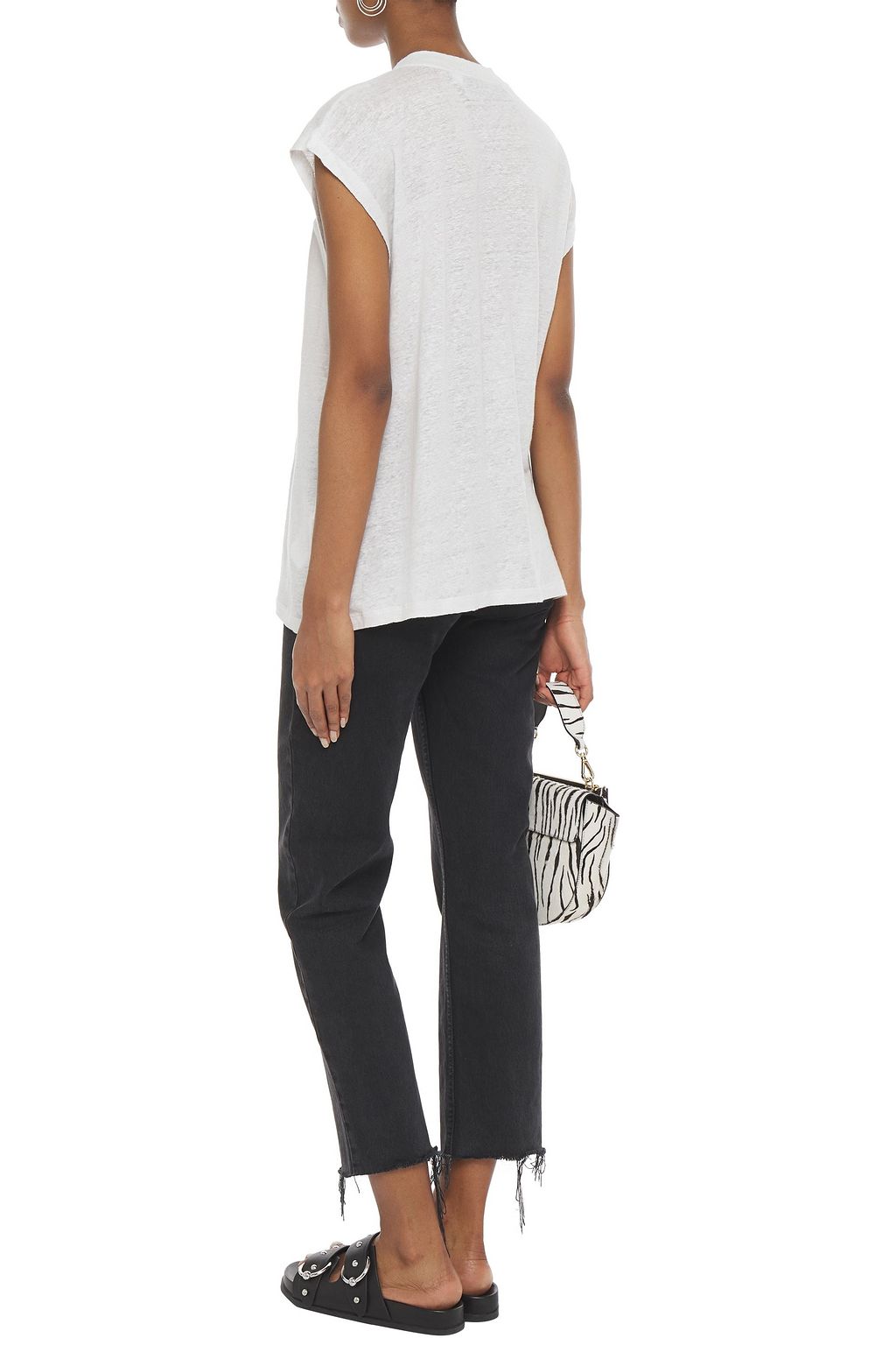 IRO Saturne lace-up slub linen-jersey top