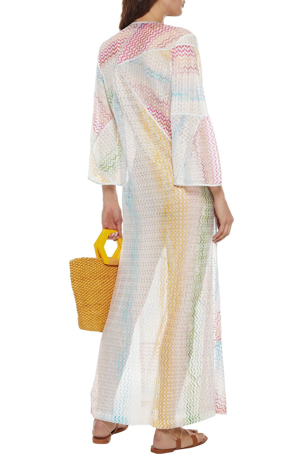 MISSONI MARE Mare lace-up metallic-trimmed crochet-knit kaftan