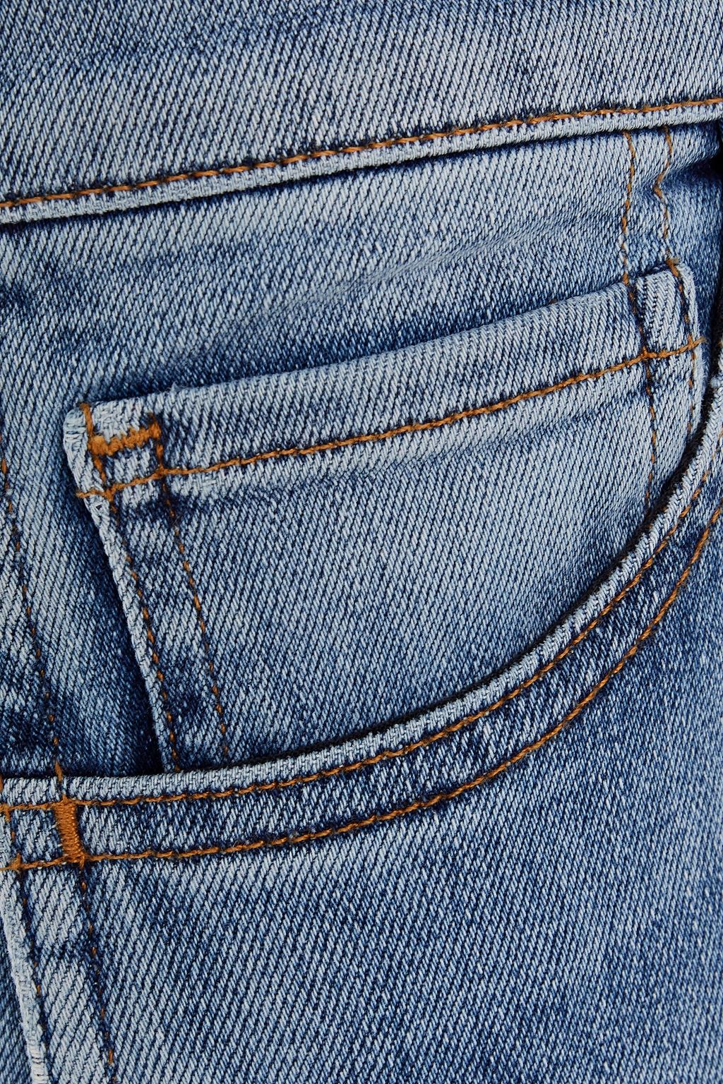 3X1 NYC Cropped frayed faded high-rise slim-leg jeans