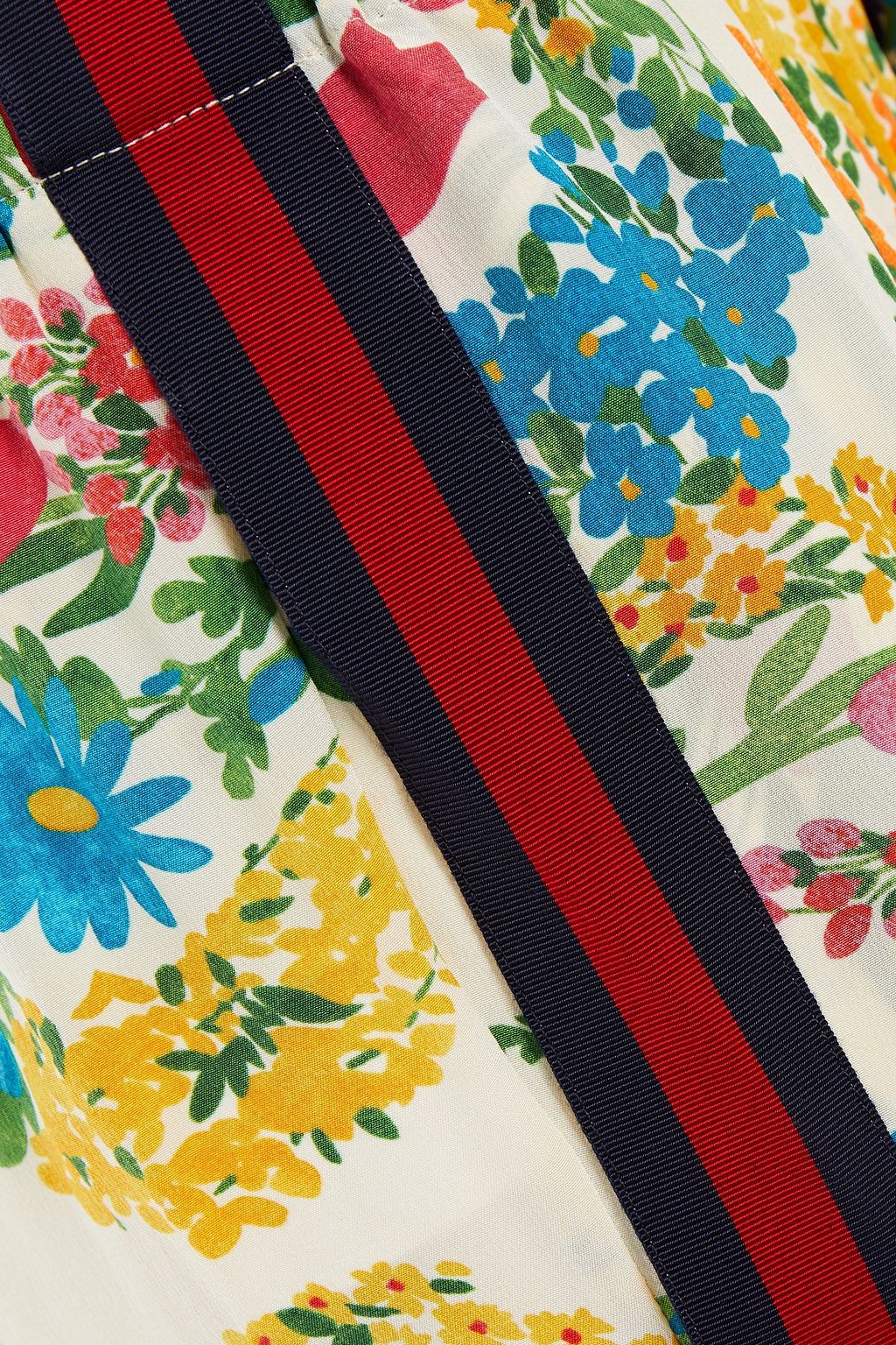 GUCCI Printed silk crepe de chine straight-leg pants