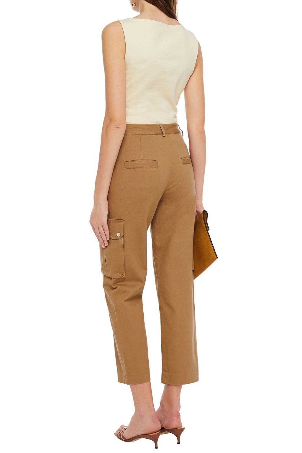 MAJE Cropped cotton-gabardine straight-leg pants