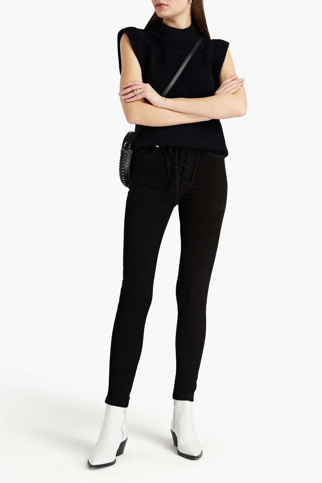 IRO Vaita whipstitched suede skinny pants