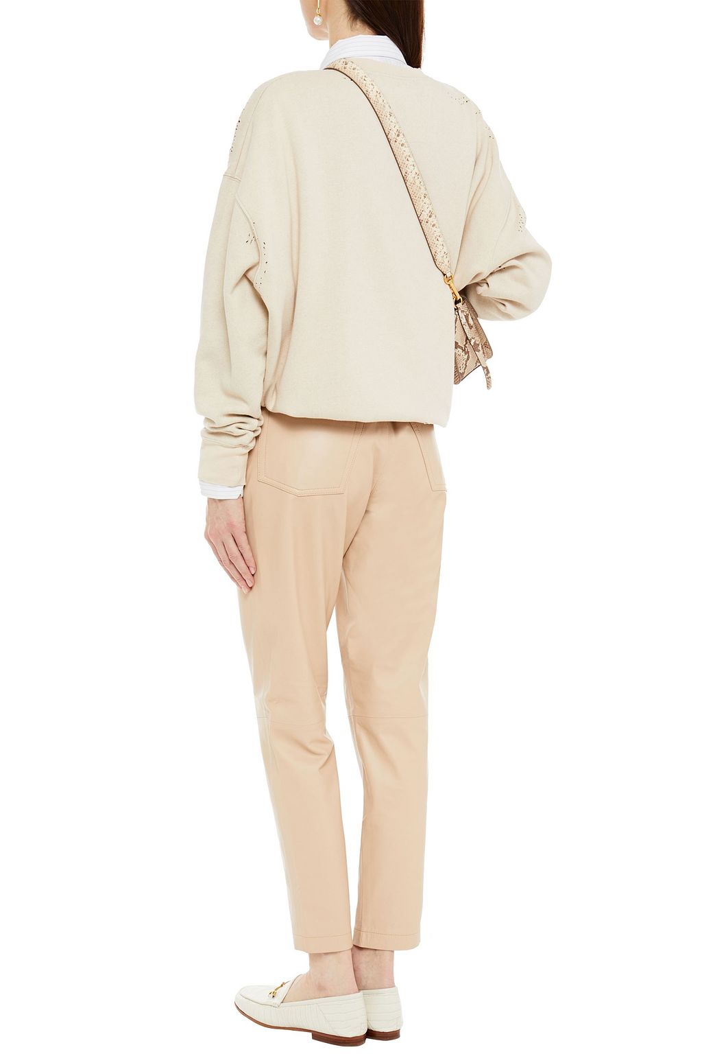IRO Pleated leather tapered pants