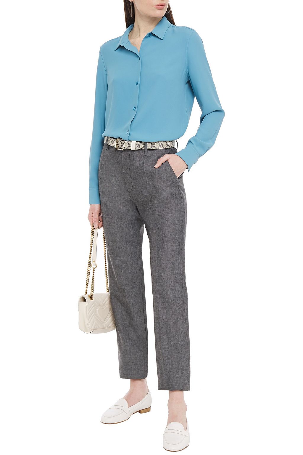 GUCCI Wool and mohair-blend straight-leg pants