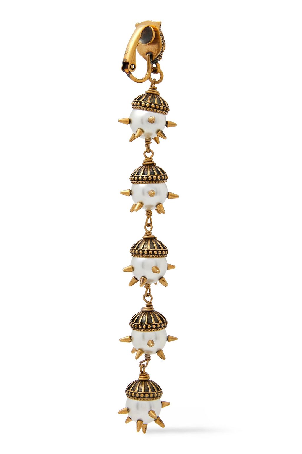 GUCCI Gold-tone resin clip earrings