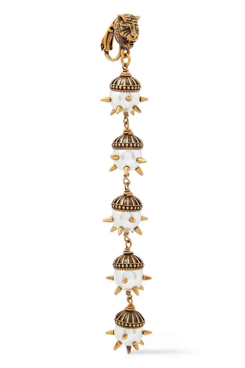 GUCCI Gold-tone resin clip earrings