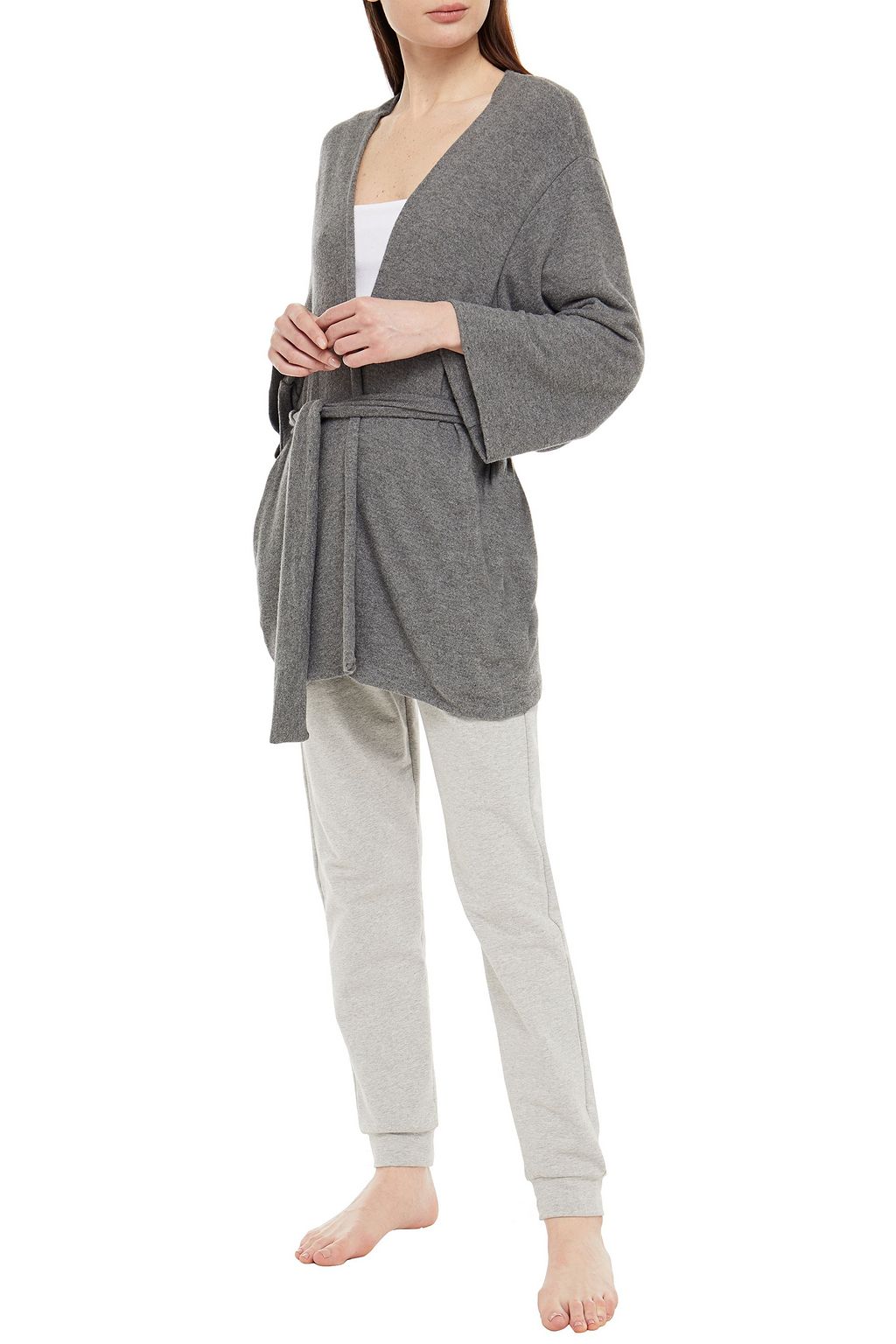 LESET Mélange brushed jersey cardigan