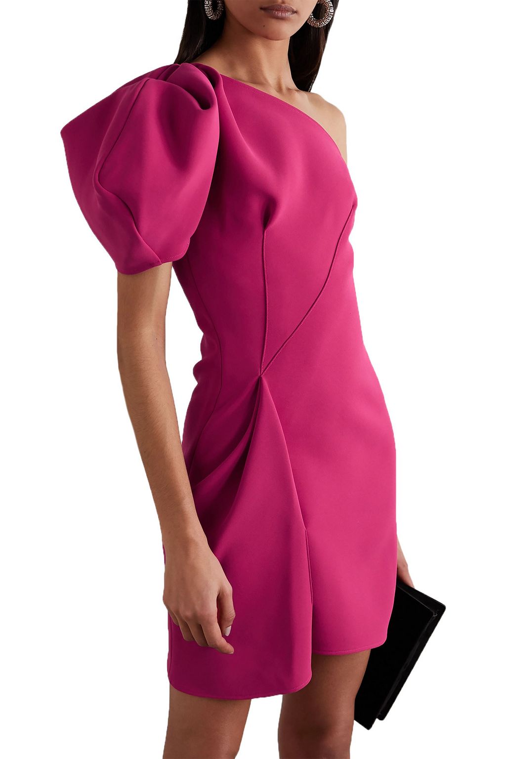 MATICEVSKI One-shoulder pleated cady mini dress