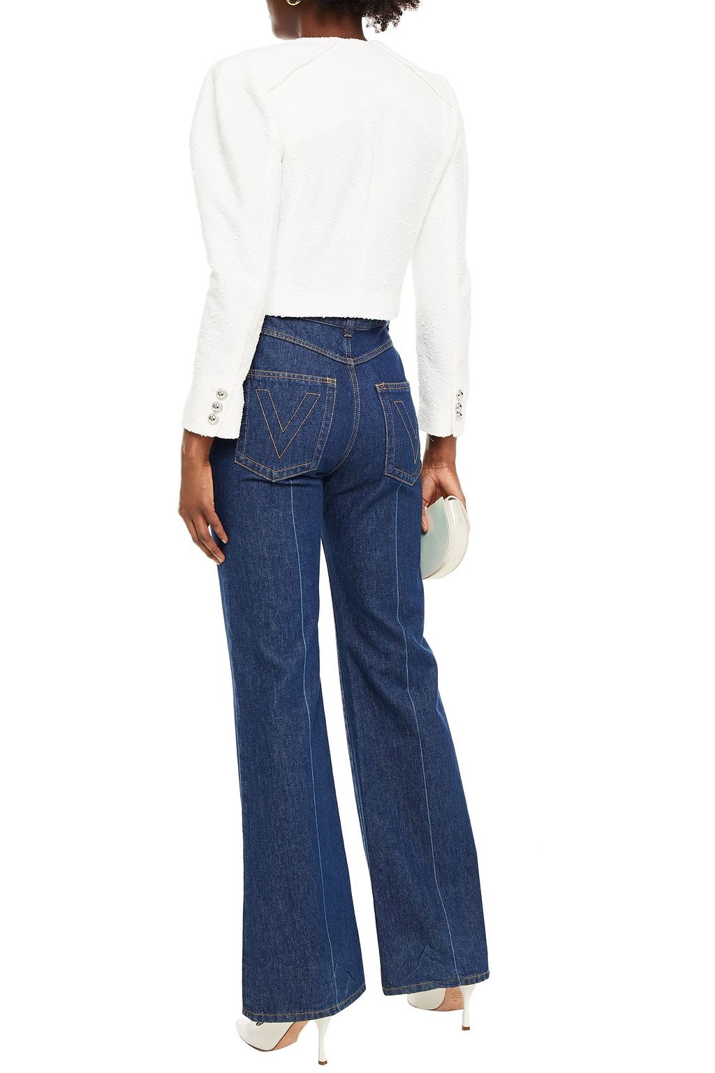 IRO Cropped sequin-embellished bouclé-tweed jacket