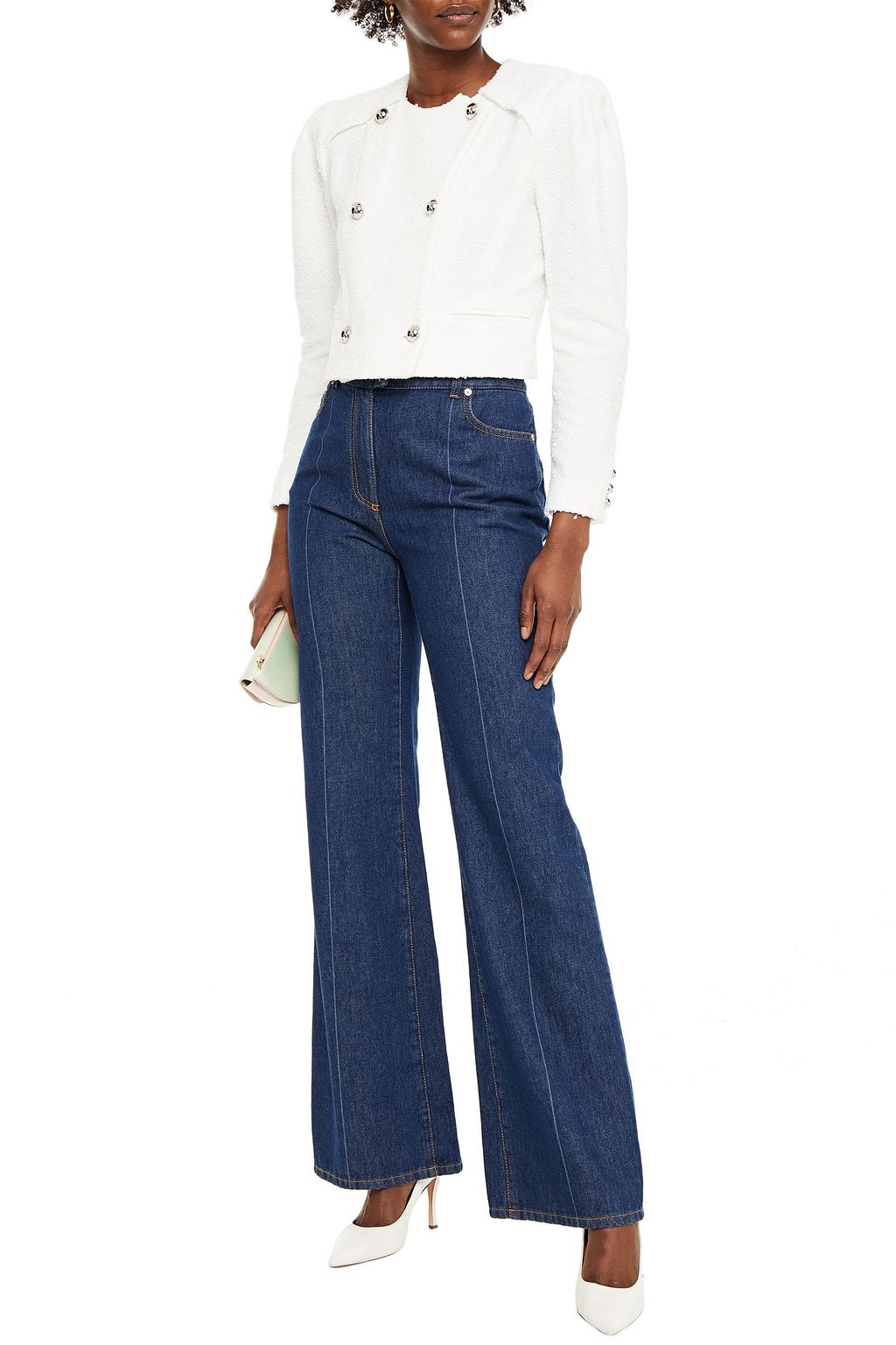 IRO Cropped sequin-embellished bouclé-tweed jacket