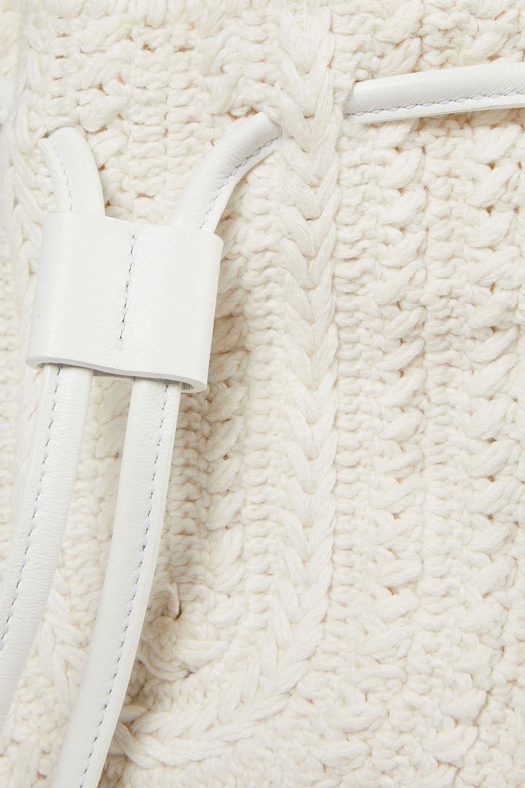 IRO Loster leather-trimmed crocheted bucket bag