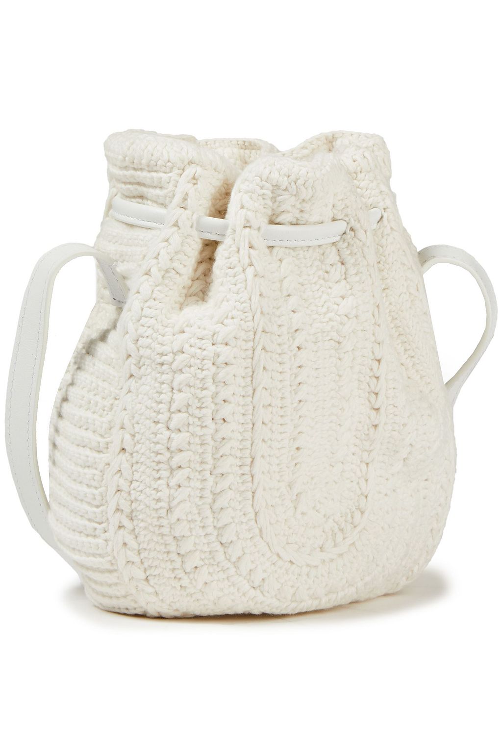 IRO Loster leather-trimmed crocheted bucket bag